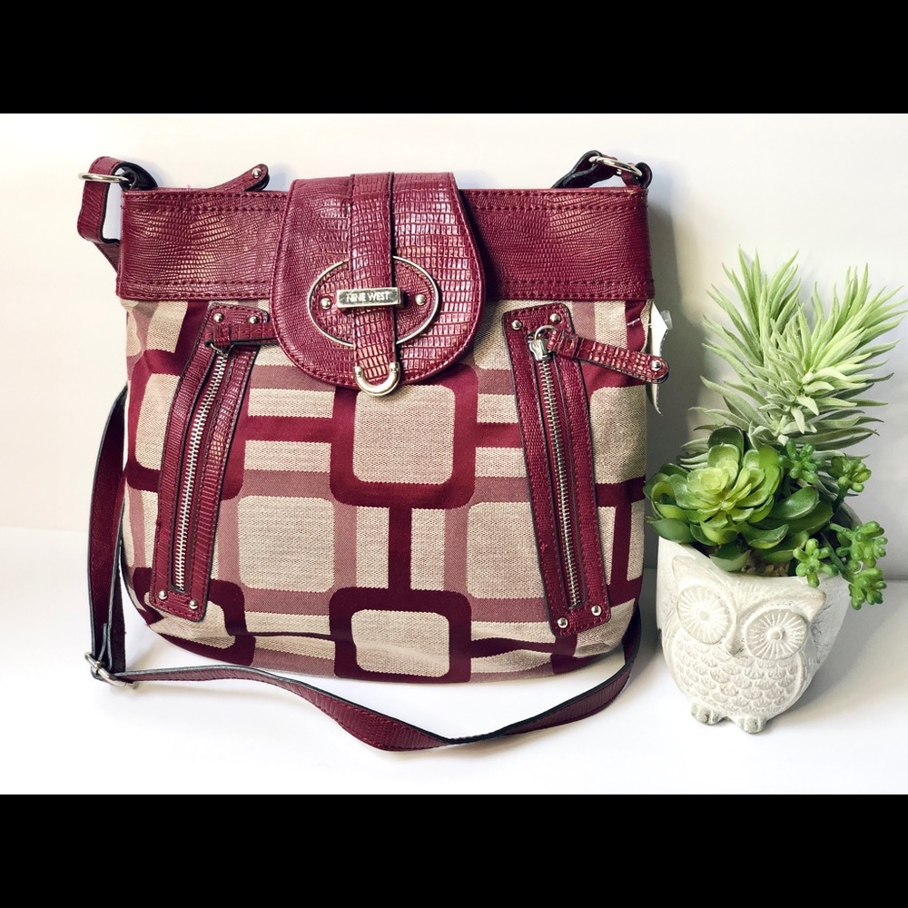 Nine West Purse/ Red And Cream Shoulder Bag